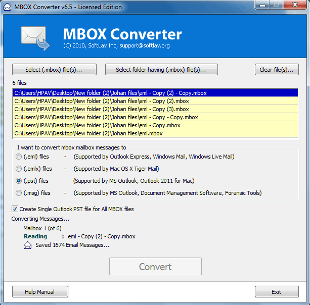 MBOX to Outlook Converter 6.5 screenshot